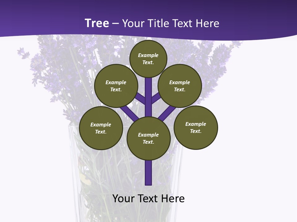 A Vase Filled With Purple Flowers On Top Of A Table PowerPoint Template