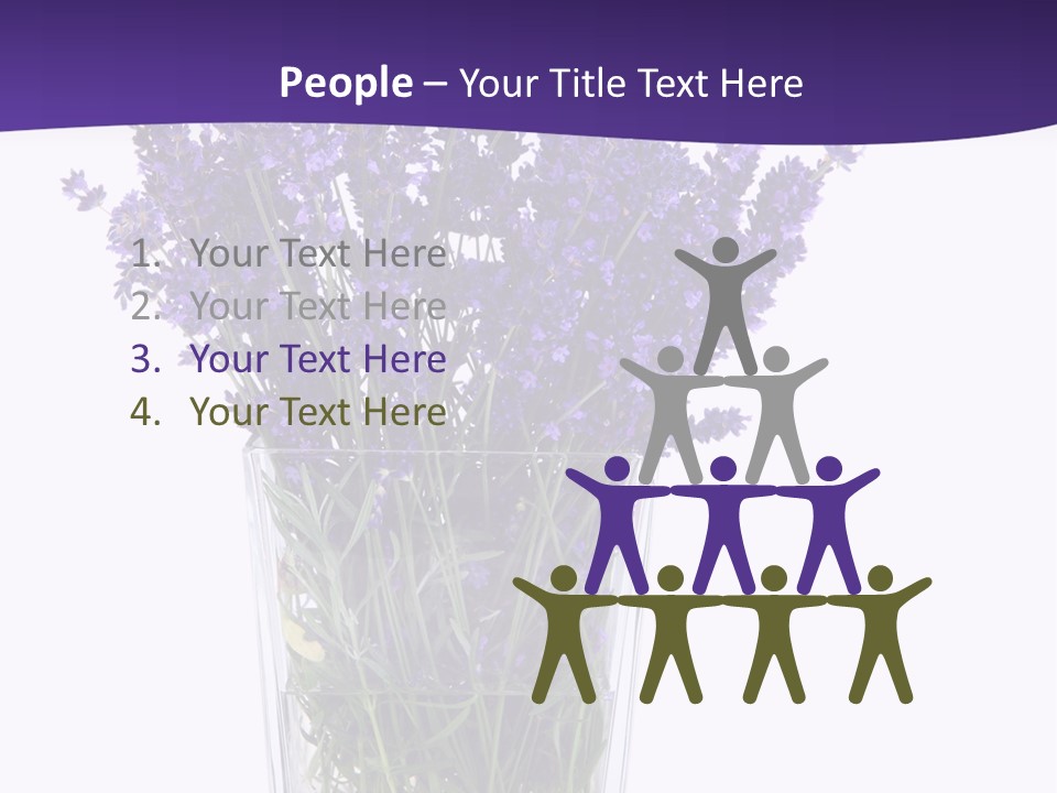 A Vase Filled With Purple Flowers On Top Of A Table PowerPoint Template