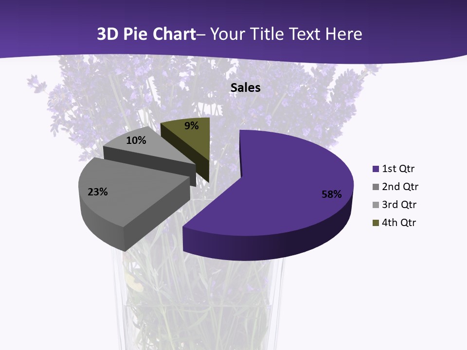 A Vase Filled With Purple Flowers On Top Of A Table PowerPoint Template