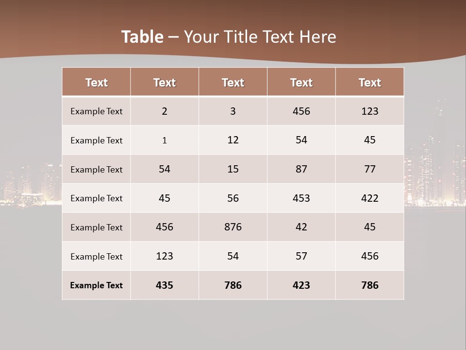A City Skyline At Night With The Ocean In The Foreground PowerPoint Template