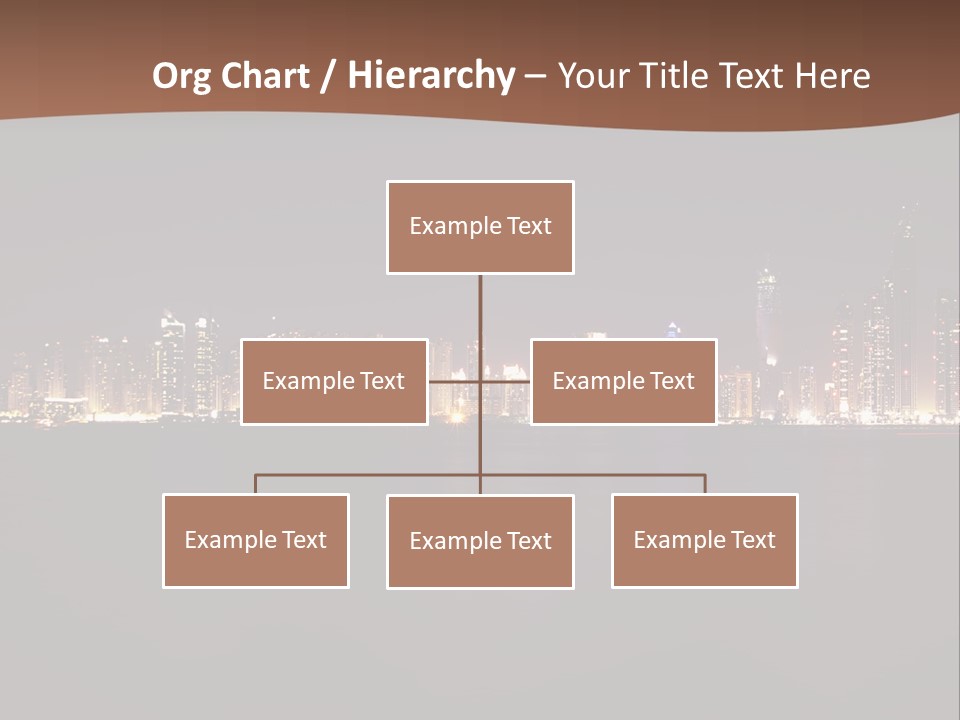 A City Skyline At Night With The Ocean In The Foreground PowerPoint Template