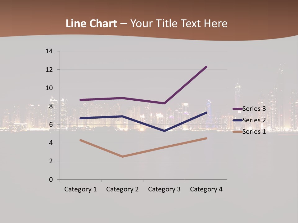 A City Skyline At Night With The Ocean In The Foreground PowerPoint Template
