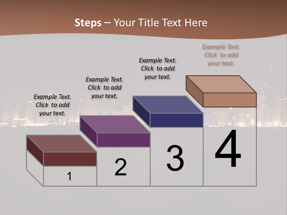 A City Skyline At Night With The Ocean In The Foreground PowerPoint Template