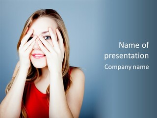 A Woman Covering Her Eyes With Her Hands PowerPoint Template