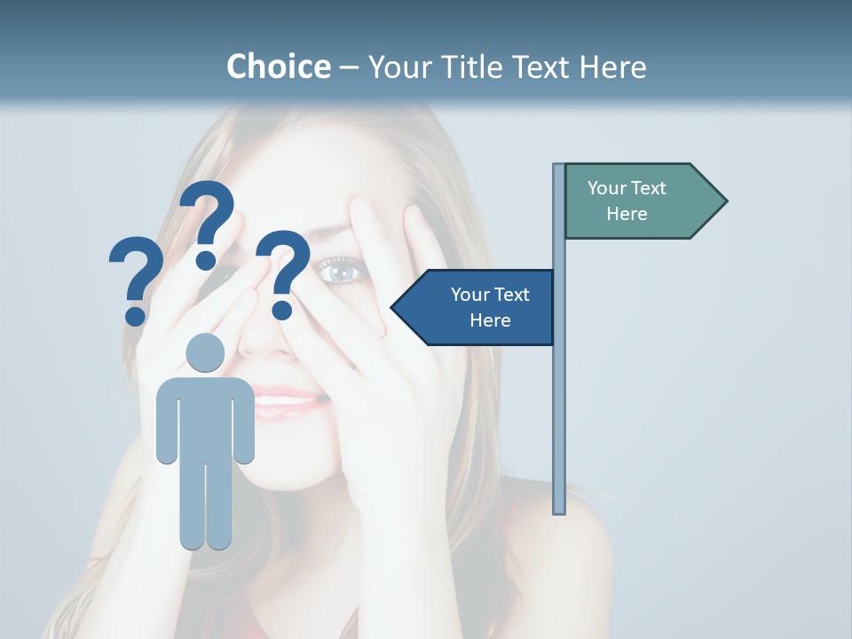 A Woman Covering Her Eyes With Her Hands PowerPoint Template