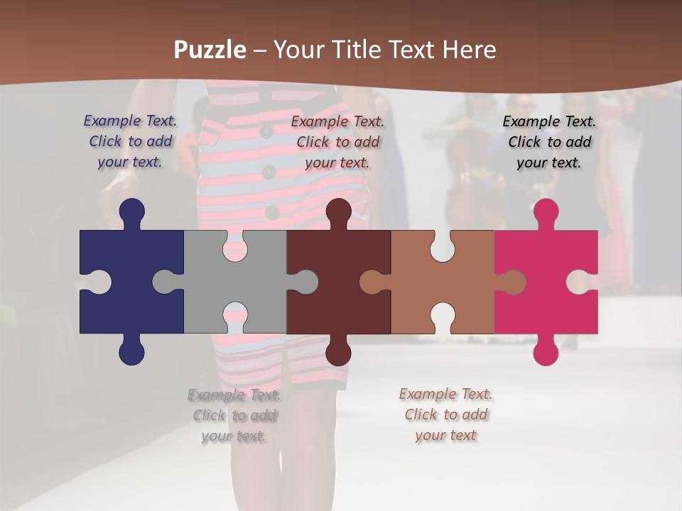 A Woman Walking Down A Runway In A Colorful Dress PowerPoint Template