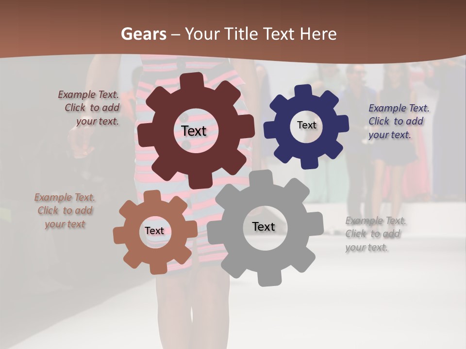 A Woman Walking Down A Runway In A Colorful Dress PowerPoint Template