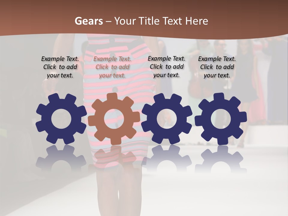 A Woman Walking Down A Runway In A Colorful Dress PowerPoint Template