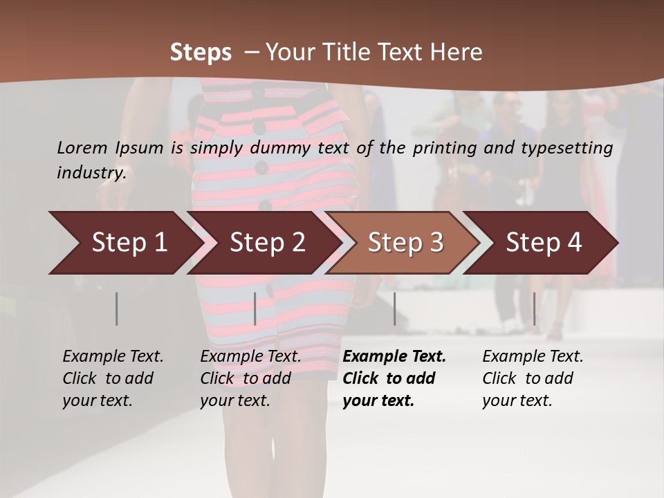 A Woman Walking Down A Runway In A Colorful Dress PowerPoint Template