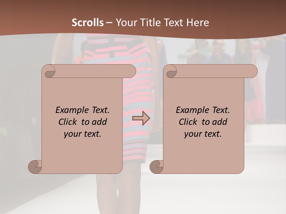 A Woman Walking Down A Runway In A Colorful Dress PowerPoint Template