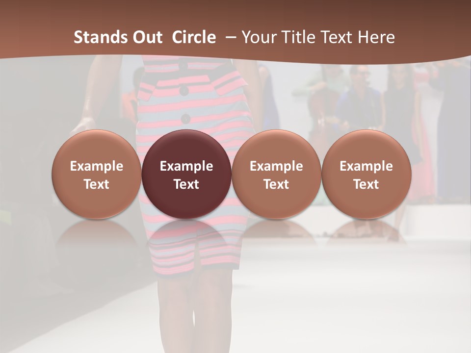 A Woman Walking Down A Runway In A Colorful Dress PowerPoint Template