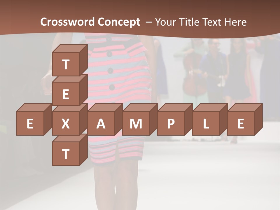 A Woman Walking Down A Runway In A Colorful Dress PowerPoint Template