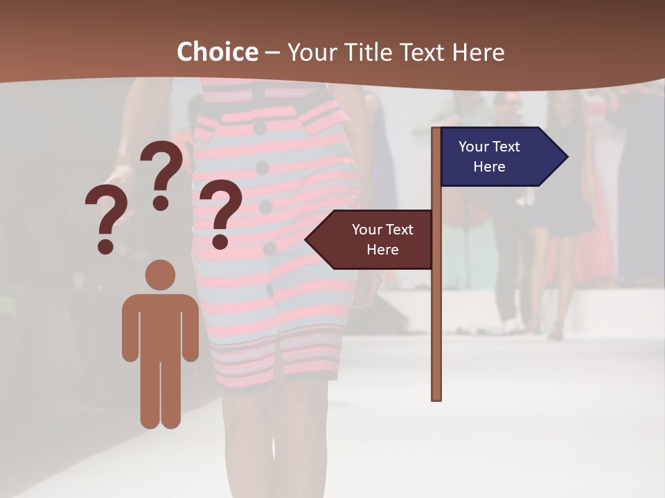 A Woman Walking Down A Runway In A Colorful Dress PowerPoint Template