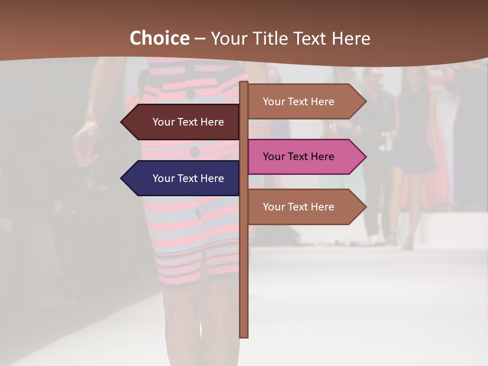 A Woman Walking Down A Runway In A Colorful Dress PowerPoint Template