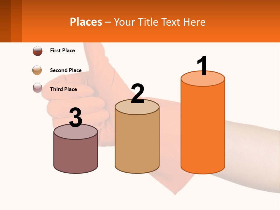 A Person Wearing Orange Gloves Giving A Thumbs Up PowerPoint Template