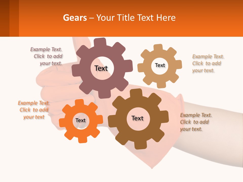 A Person Wearing Orange Gloves Giving A Thumbs Up PowerPoint Template