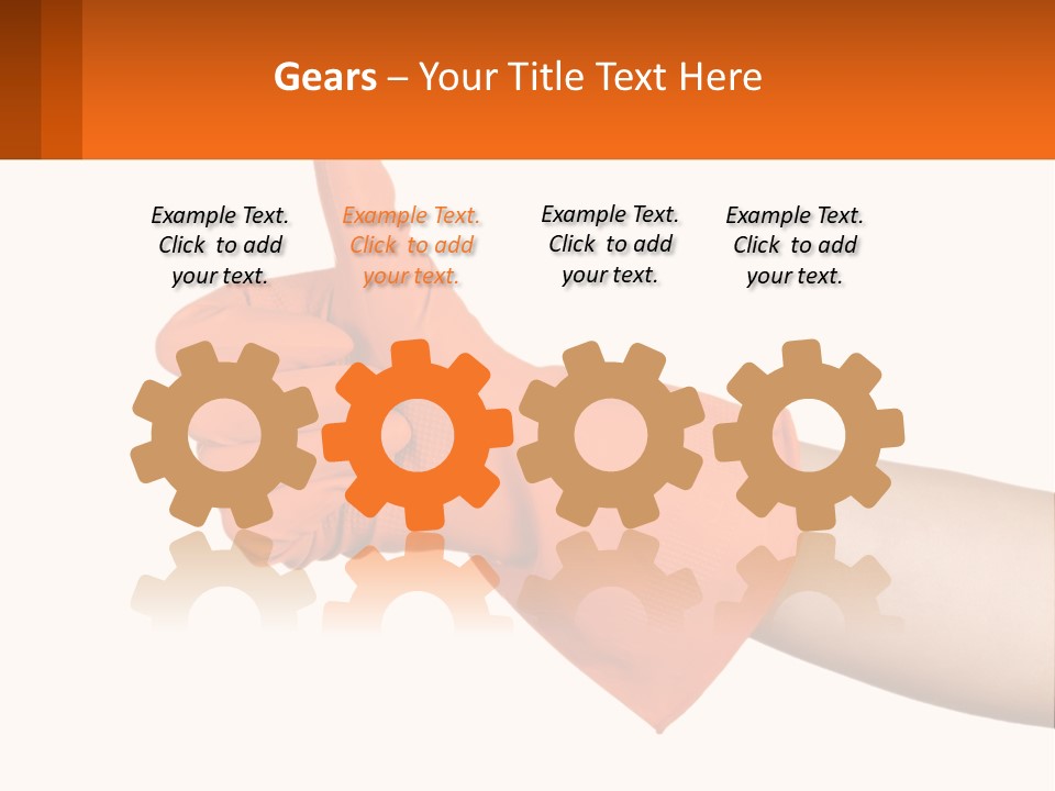 A Person Wearing Orange Gloves Giving A Thumbs Up PowerPoint Template