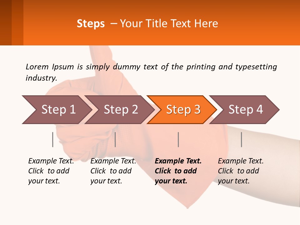 A Person Wearing Orange Gloves Giving A Thumbs Up PowerPoint Template