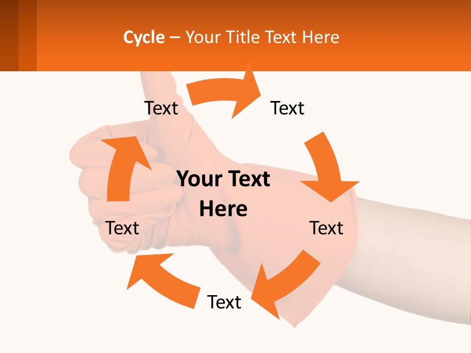 A Person Wearing Orange Gloves Giving A Thumbs Up PowerPoint Template