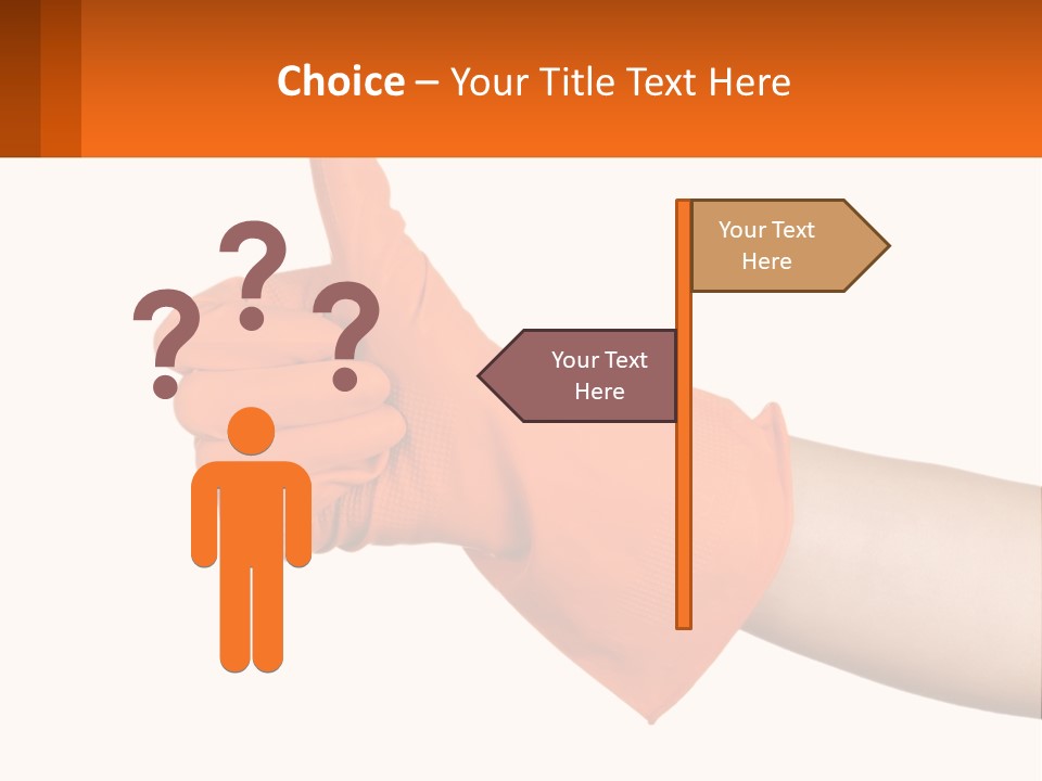 A Person Wearing Orange Gloves Giving A Thumbs Up PowerPoint Template