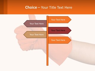 A Person Wearing Orange Gloves Giving A Thumbs Up PowerPoint Template