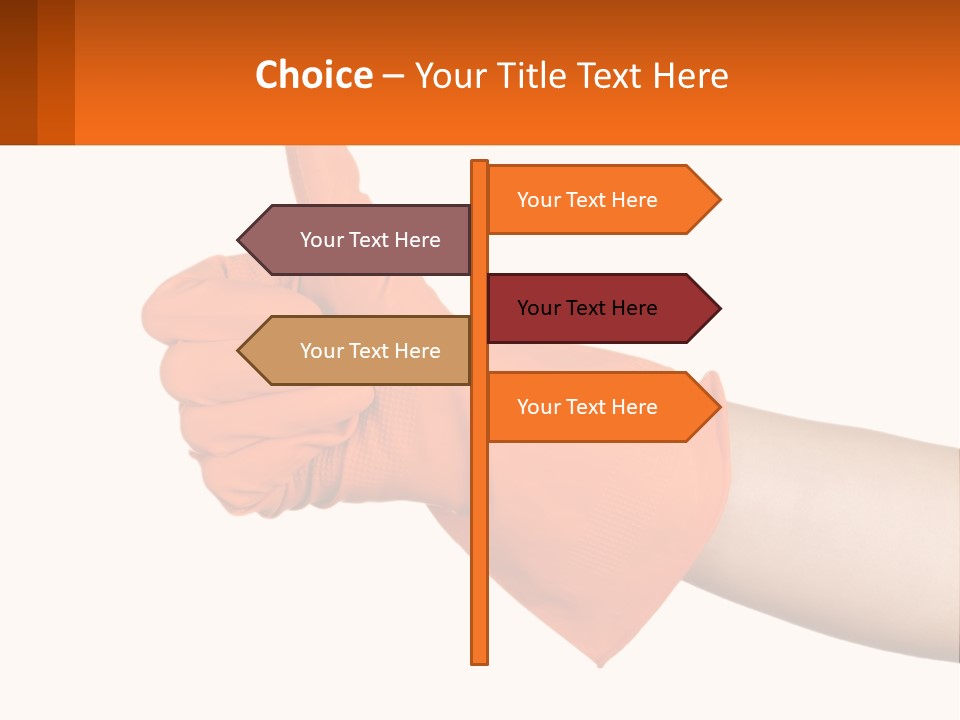 A Person Wearing Orange Gloves Giving A Thumbs Up PowerPoint Template