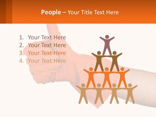 A Person Wearing Orange Gloves Giving A Thumbs Up PowerPoint Template
