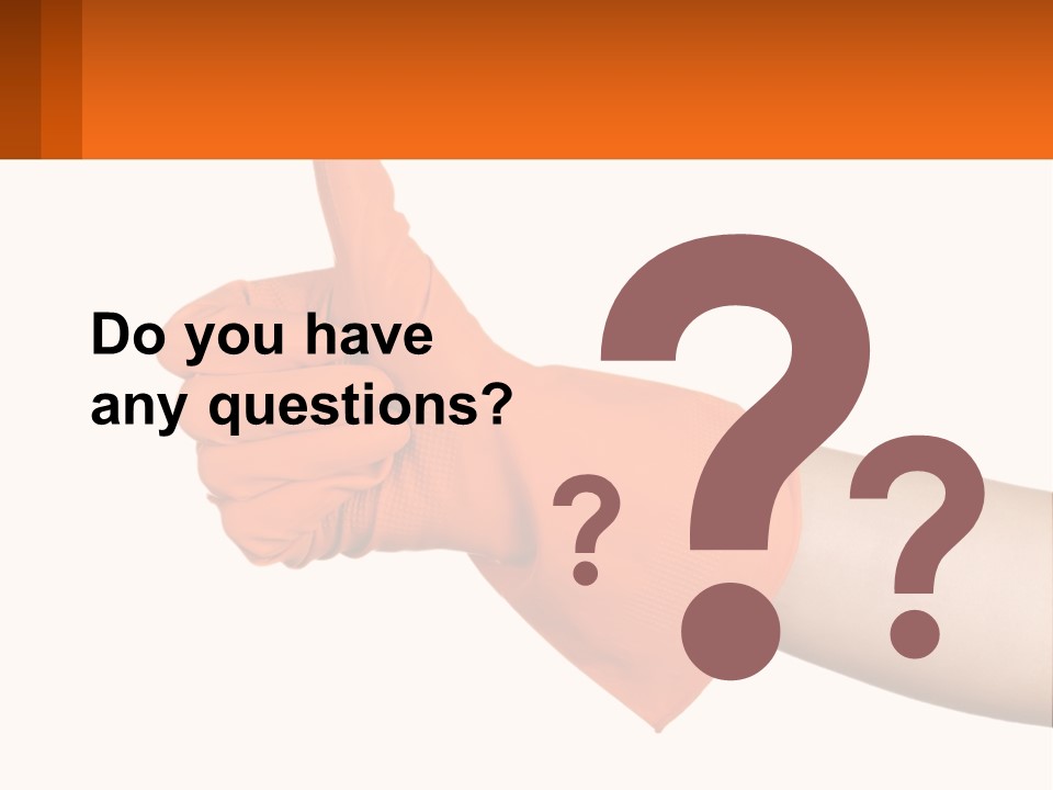 A Person Wearing Orange Gloves Giving A Thumbs Up PowerPoint Template