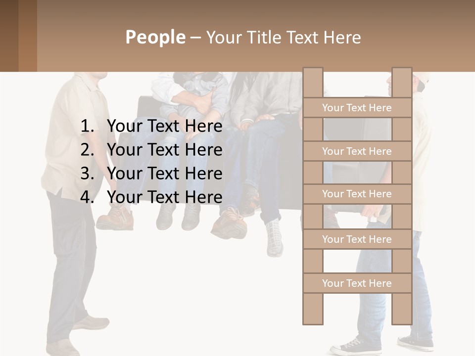 A Group Of People Sitting On Top Of A Couch PowerPoint Template