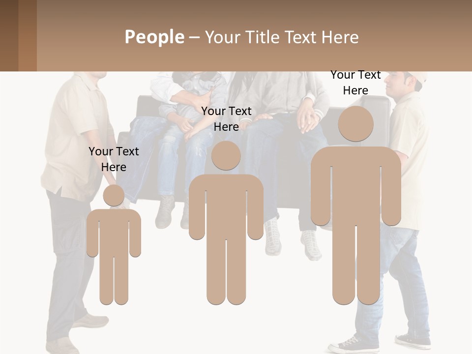 A Group Of People Sitting On Top Of A Couch PowerPoint Template