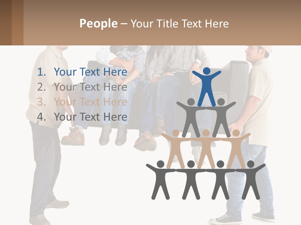 A Group Of People Sitting On Top Of A Couch PowerPoint Template