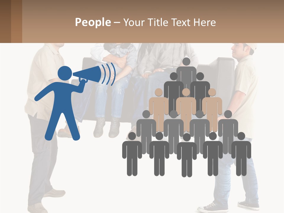 A Group Of People Sitting On Top Of A Couch PowerPoint Template