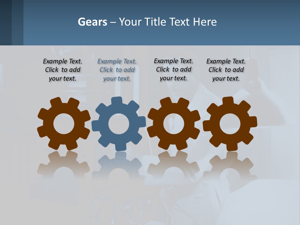 A Man In A White Lab Coat Is Holding A Large Object PowerPoint Template