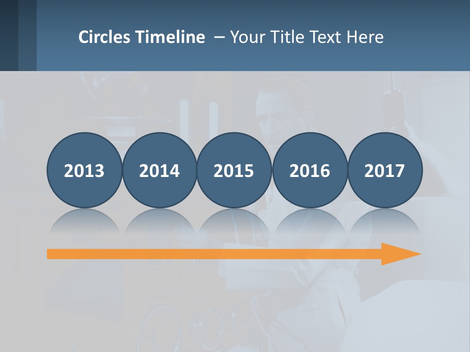 A Man In A White Lab Coat Is Holding A Large Object PowerPoint Template