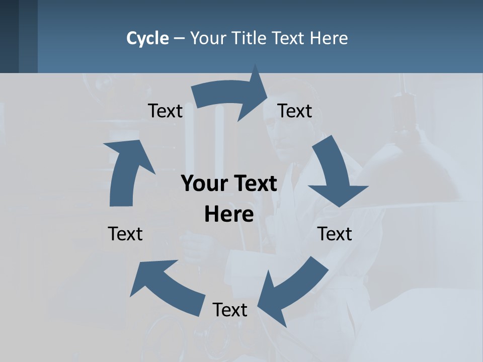 A Man In A White Lab Coat Is Holding A Large Object PowerPoint Template