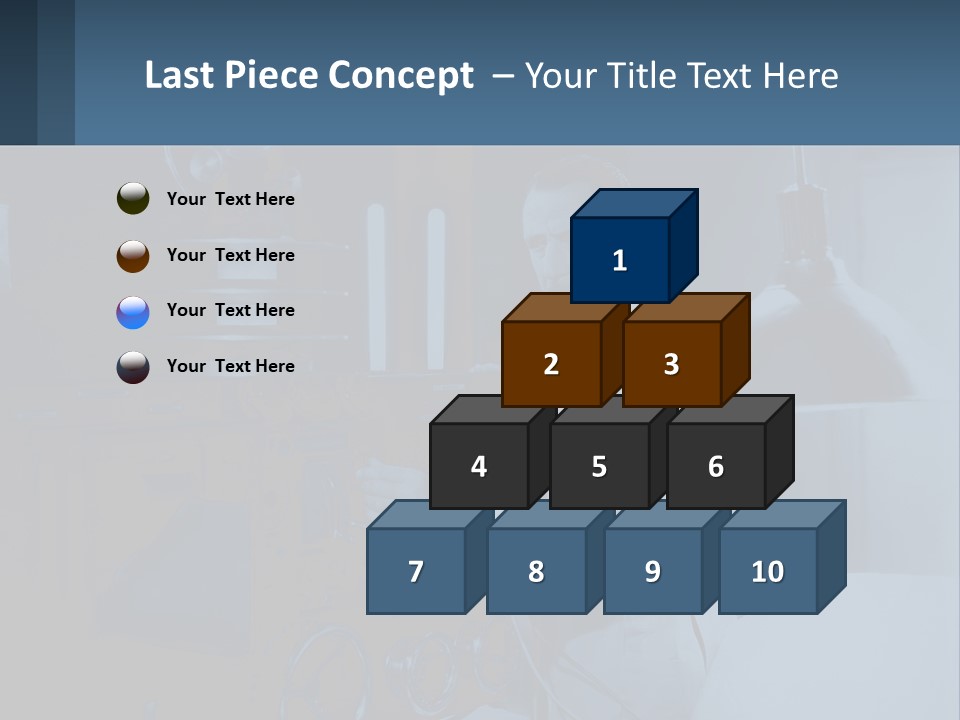 A Man In A White Lab Coat Is Holding A Large Object PowerPoint Template