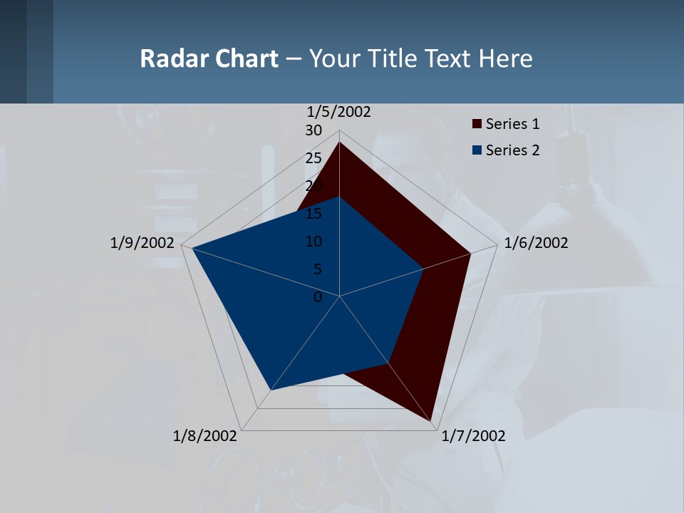 A Man In A White Lab Coat Is Holding A Large Object PowerPoint Template