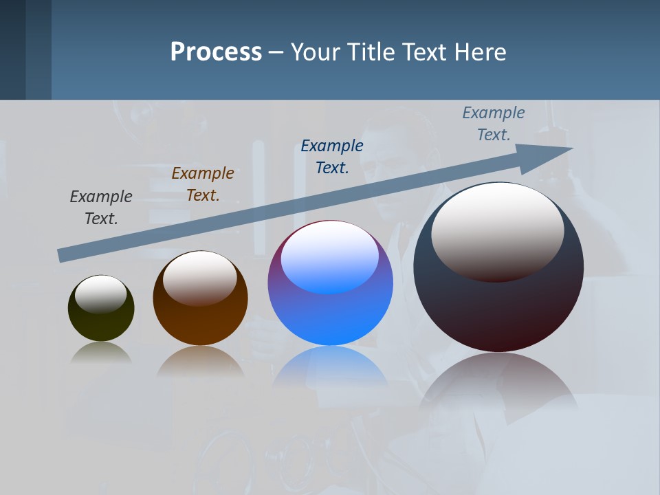 A Man In A White Lab Coat Is Holding A Large Object PowerPoint Template