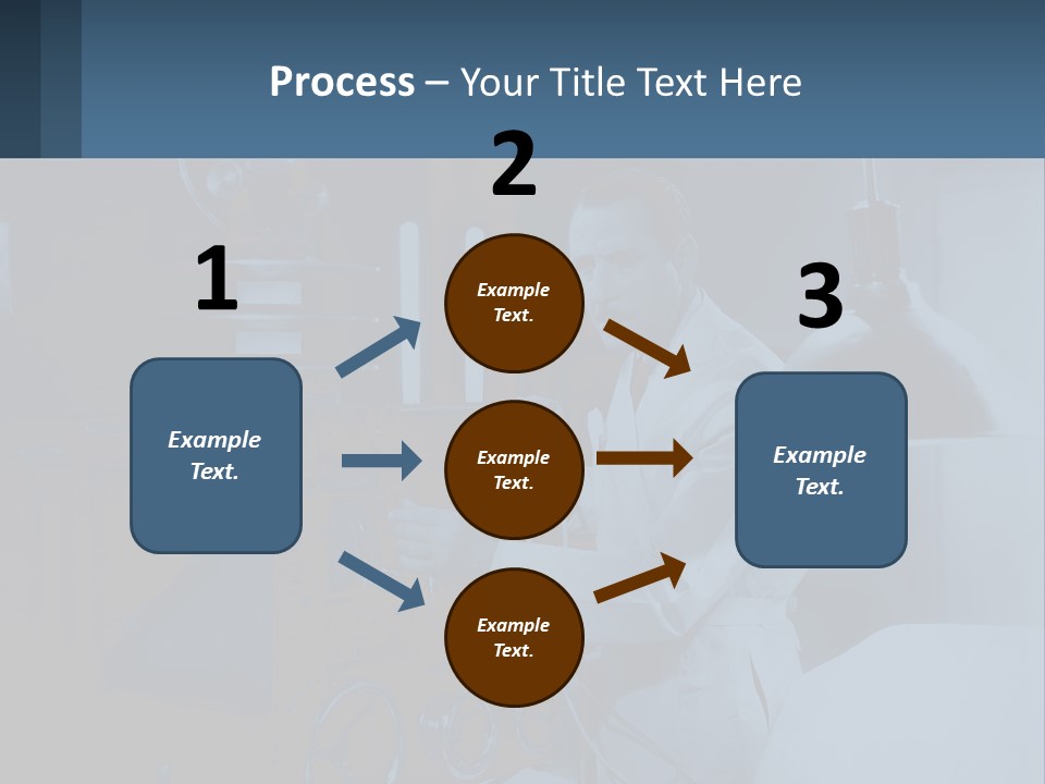 A Man In A White Lab Coat Is Holding A Large Object PowerPoint Template