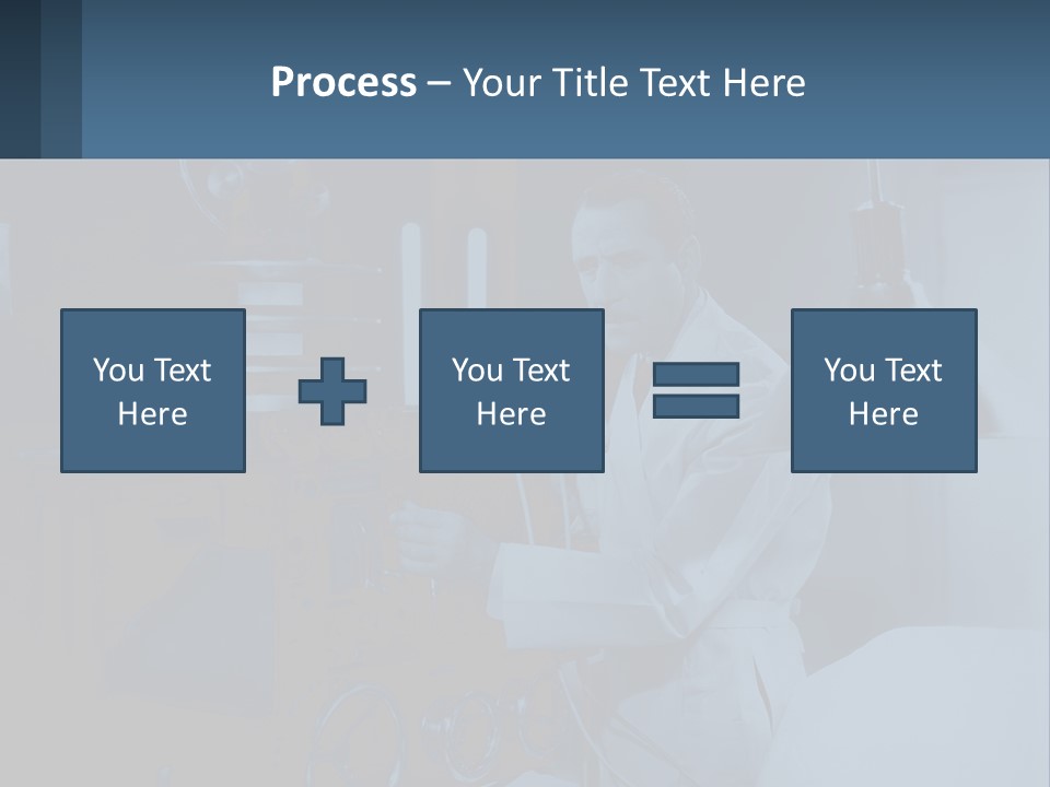 A Man In A White Lab Coat Is Holding A Large Object PowerPoint Template