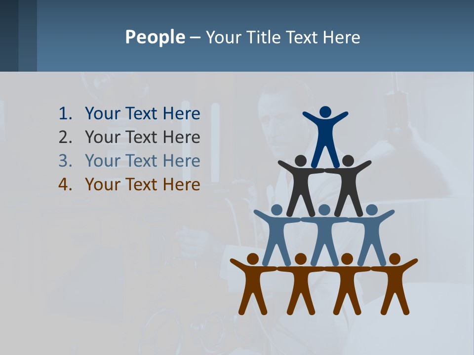 A Man In A White Lab Coat Is Holding A Large Object PowerPoint Template