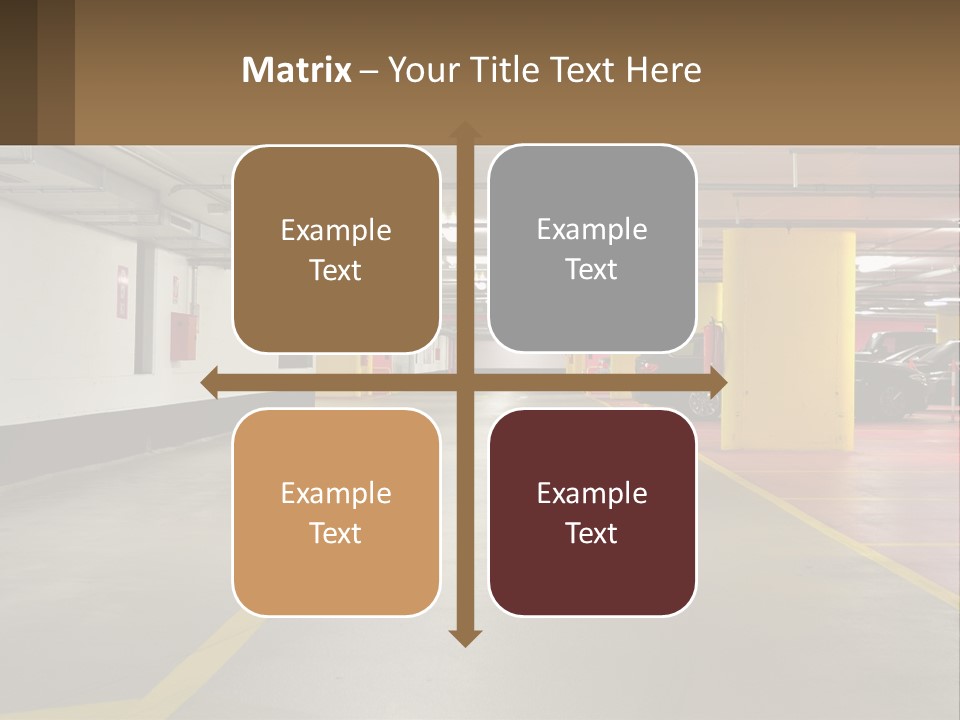 An Empty Parking Garage With Cars Parked In It PowerPoint Template