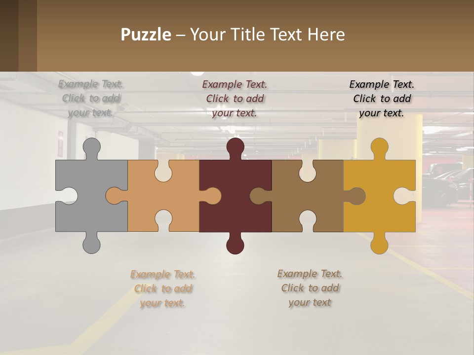 An Empty Parking Garage With Cars Parked In It PowerPoint Template