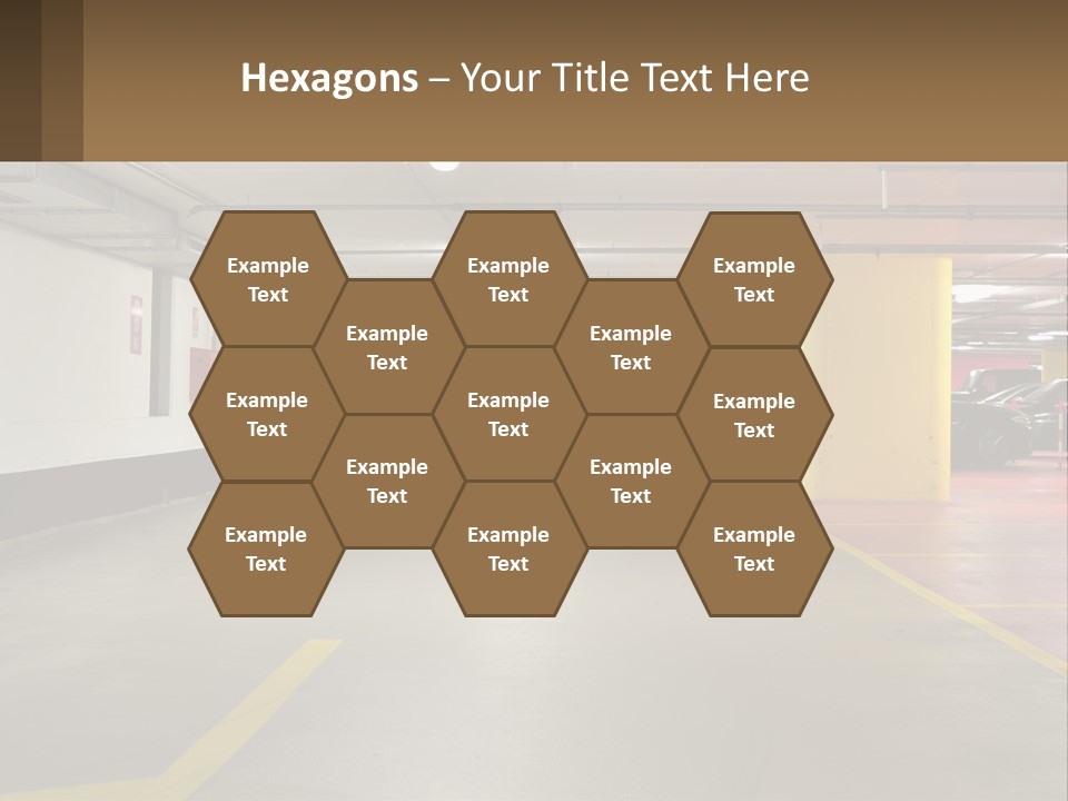 An Empty Parking Garage With Cars Parked In It PowerPoint Template