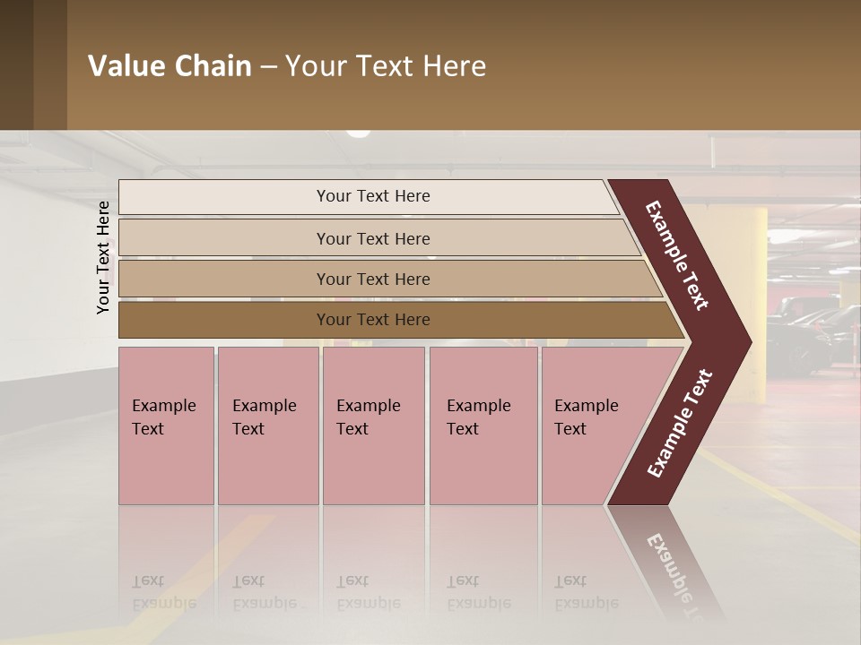 An Empty Parking Garage With Cars Parked In It PowerPoint Template