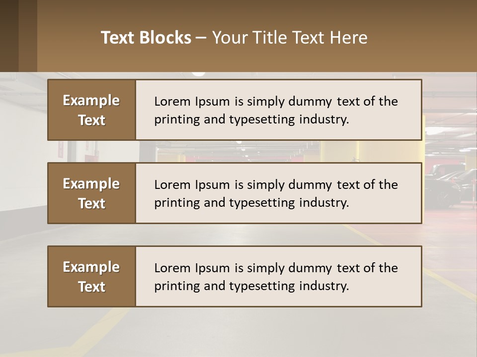 An Empty Parking Garage With Cars Parked In It PowerPoint Template