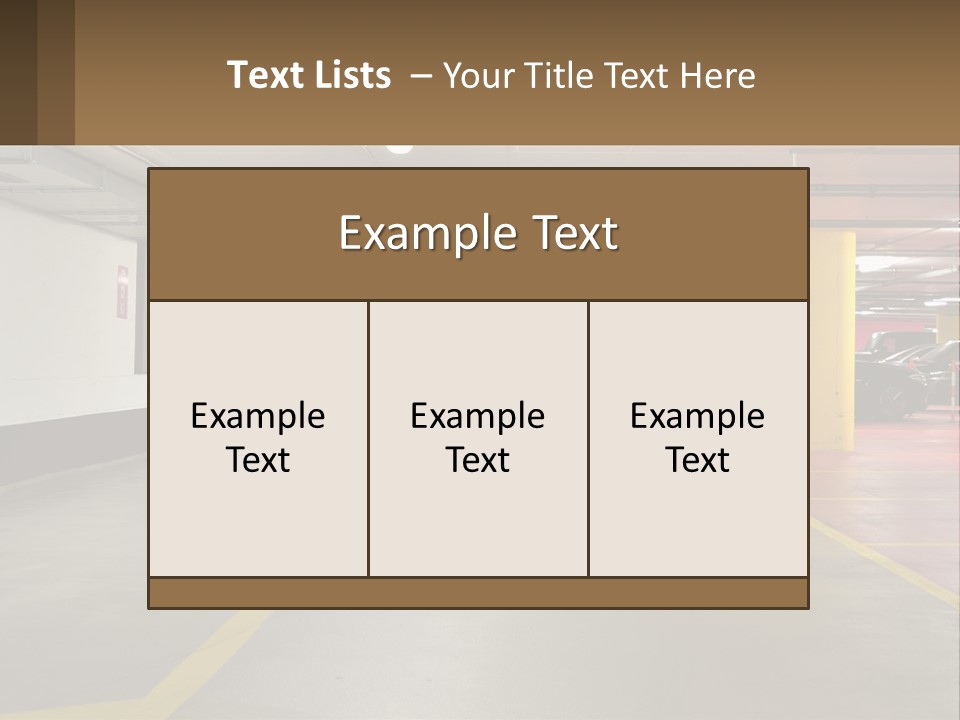 An Empty Parking Garage With Cars Parked In It PowerPoint Template