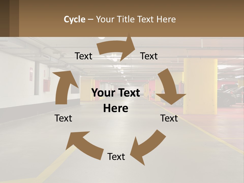 An Empty Parking Garage With Cars Parked In It PowerPoint Template