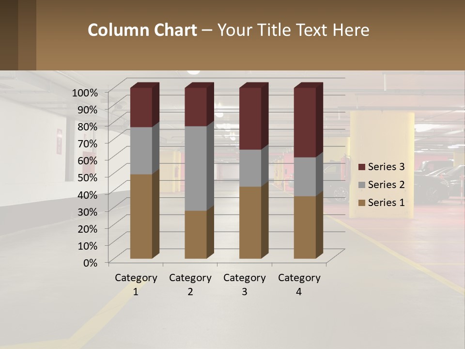 An Empty Parking Garage With Cars Parked In It PowerPoint Template