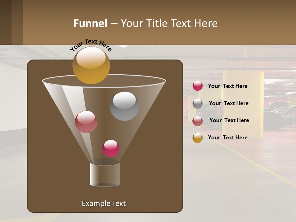 An Empty Parking Garage With Cars Parked In It PowerPoint Template